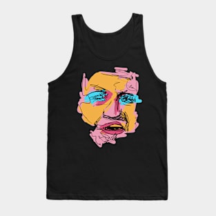 Abstract Color Face Artwork Tank Top